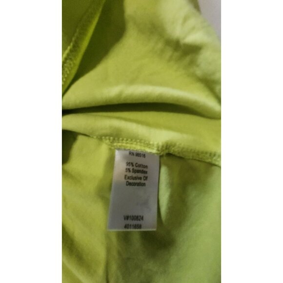 Coldwater Creek Smocked Neck Top S Lime Green 3/4 Sleeve Cottagecore Minimalist - Picture 5 of 7